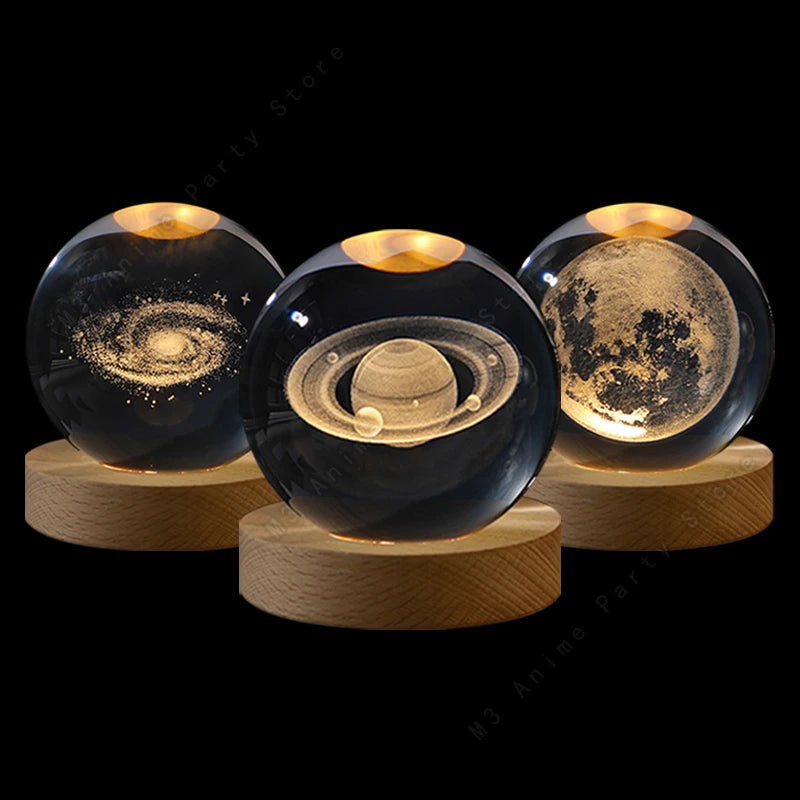 3D Galaxy Crystal Lamp