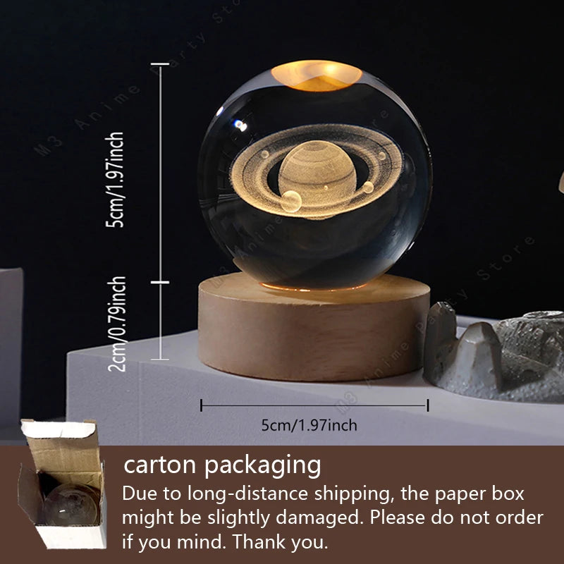 3D Galaxy Crystal Lamp