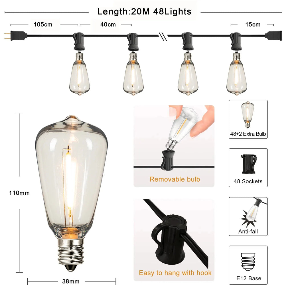 ST38 Outdoor String Lights
