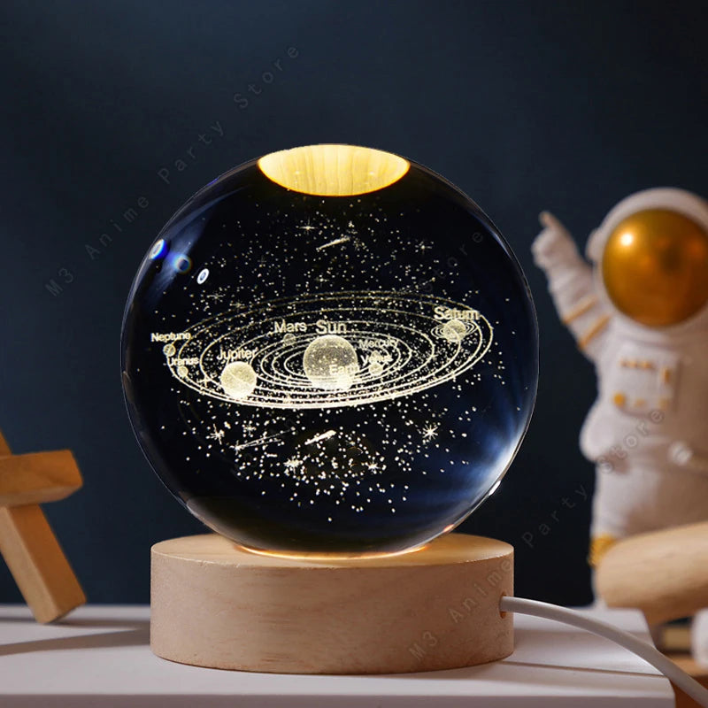 3D Galaxy Crystal Lamp