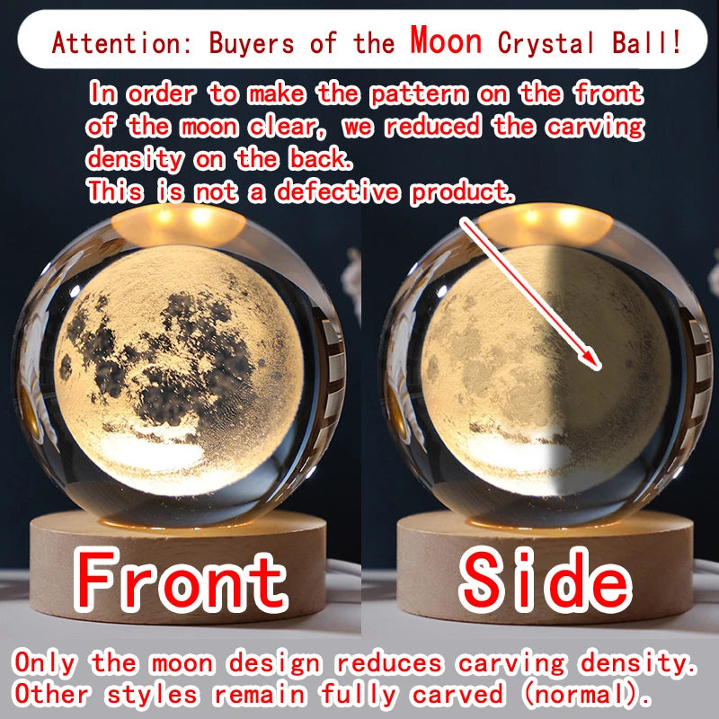 3D Galaxy Crystal Lamp